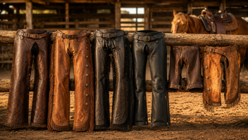 Different types of leather chaps explained for ranchers, riders, motorcyclists, and Western enthusiasts
