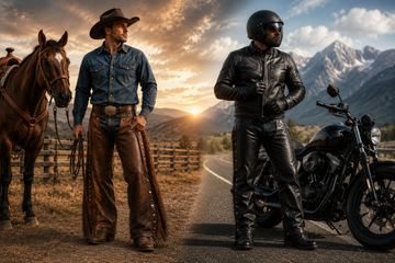 Western chaps and motorcycle chaps comparison for riders choosing the right leather chaps