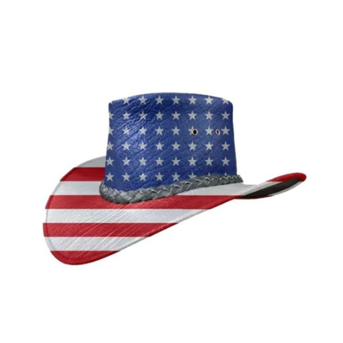Patriotic western cowboy hat with stars and stripes