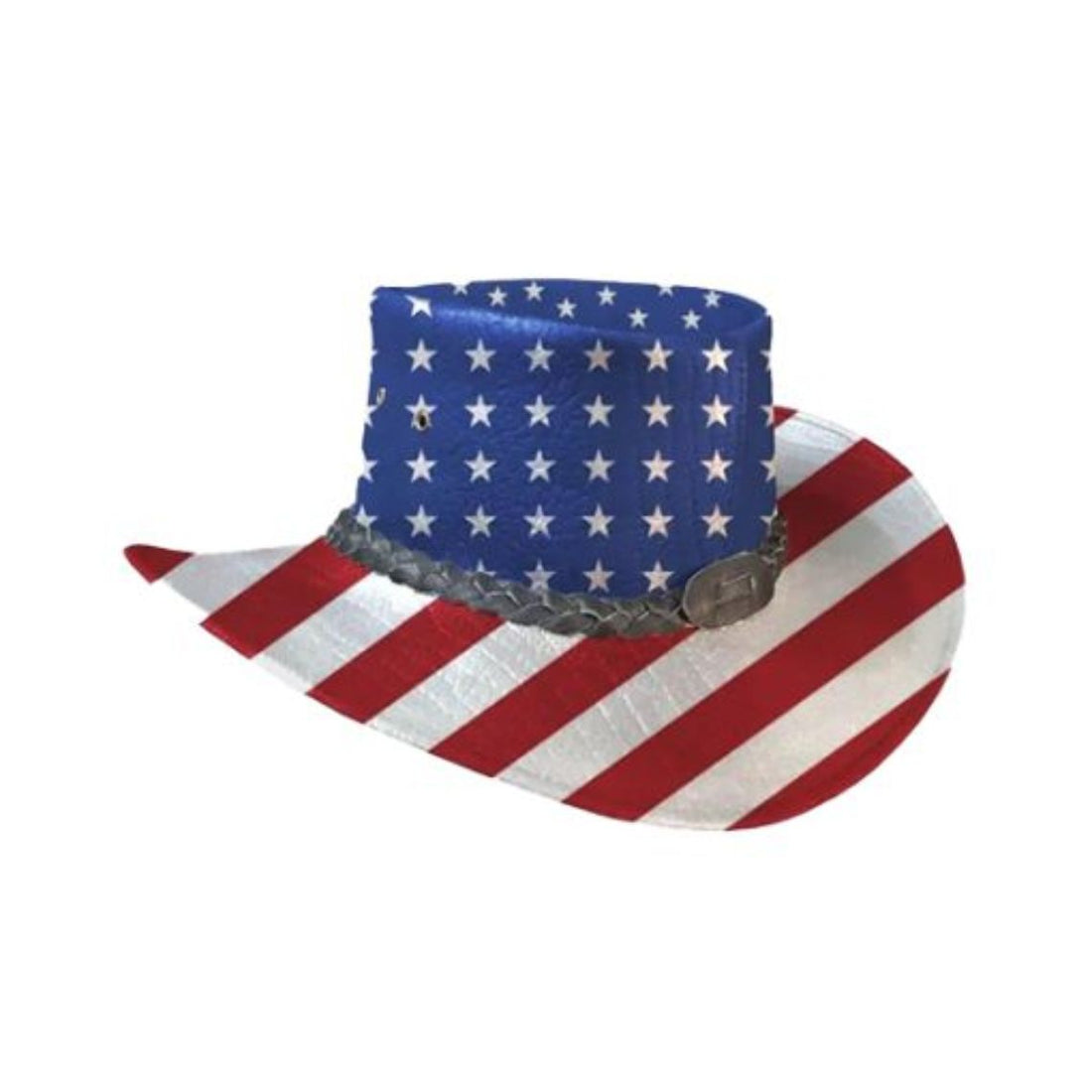 Patriotic western cowboy hat with stars and stripes