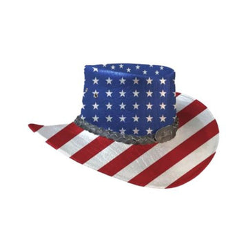 Patriotic western cowboy hat with stars and stripes