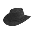 Premium Western Leather Cowboy Hat with Vintage Finish Perspective View