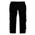 men black suede leather chaps fringe western style