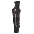 side view black western chaps cutout leg design