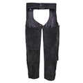 back view suede leather cowboy chaps black