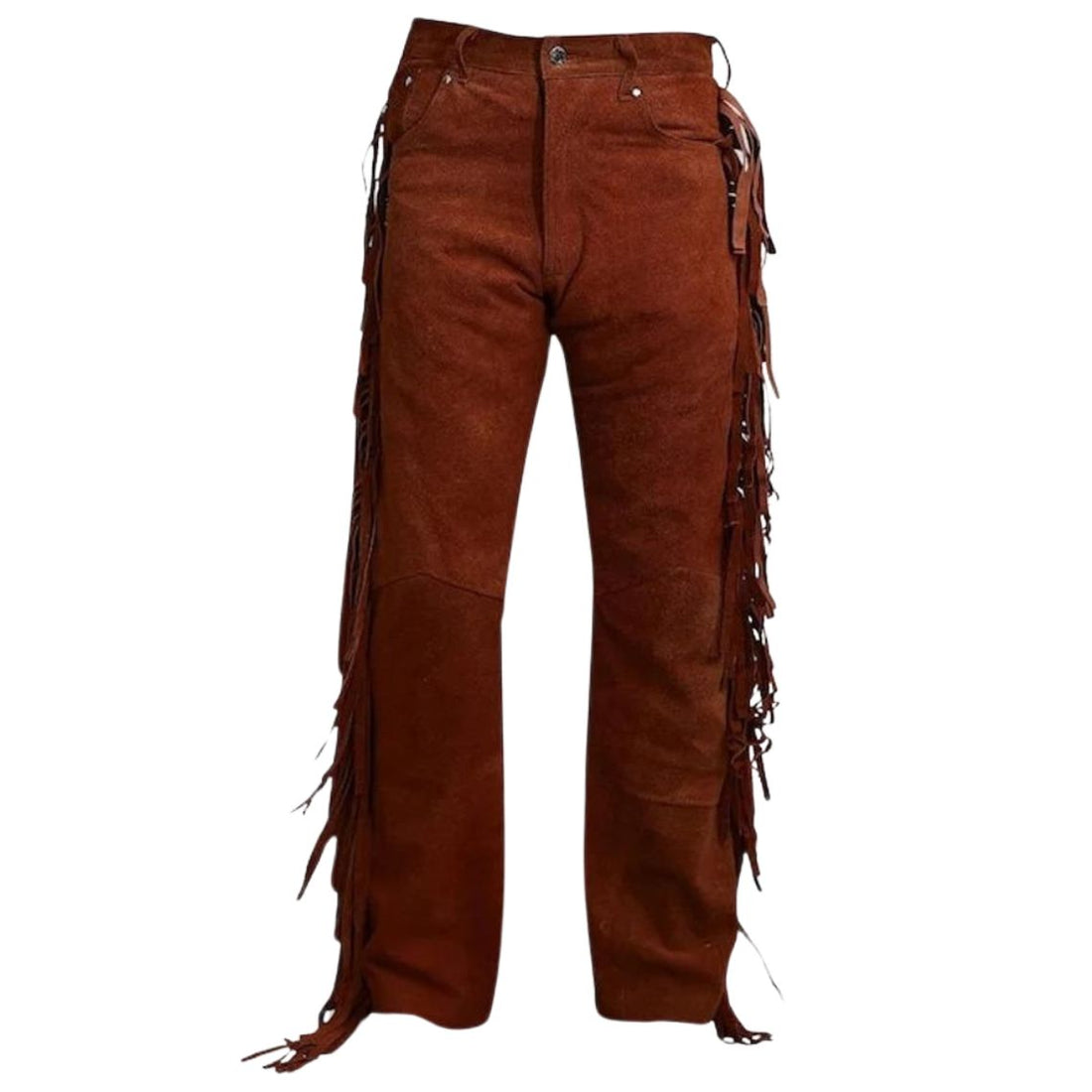 cowboy leather chaps brown front full length