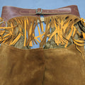 inner lining and fringe detail suede leather chaps