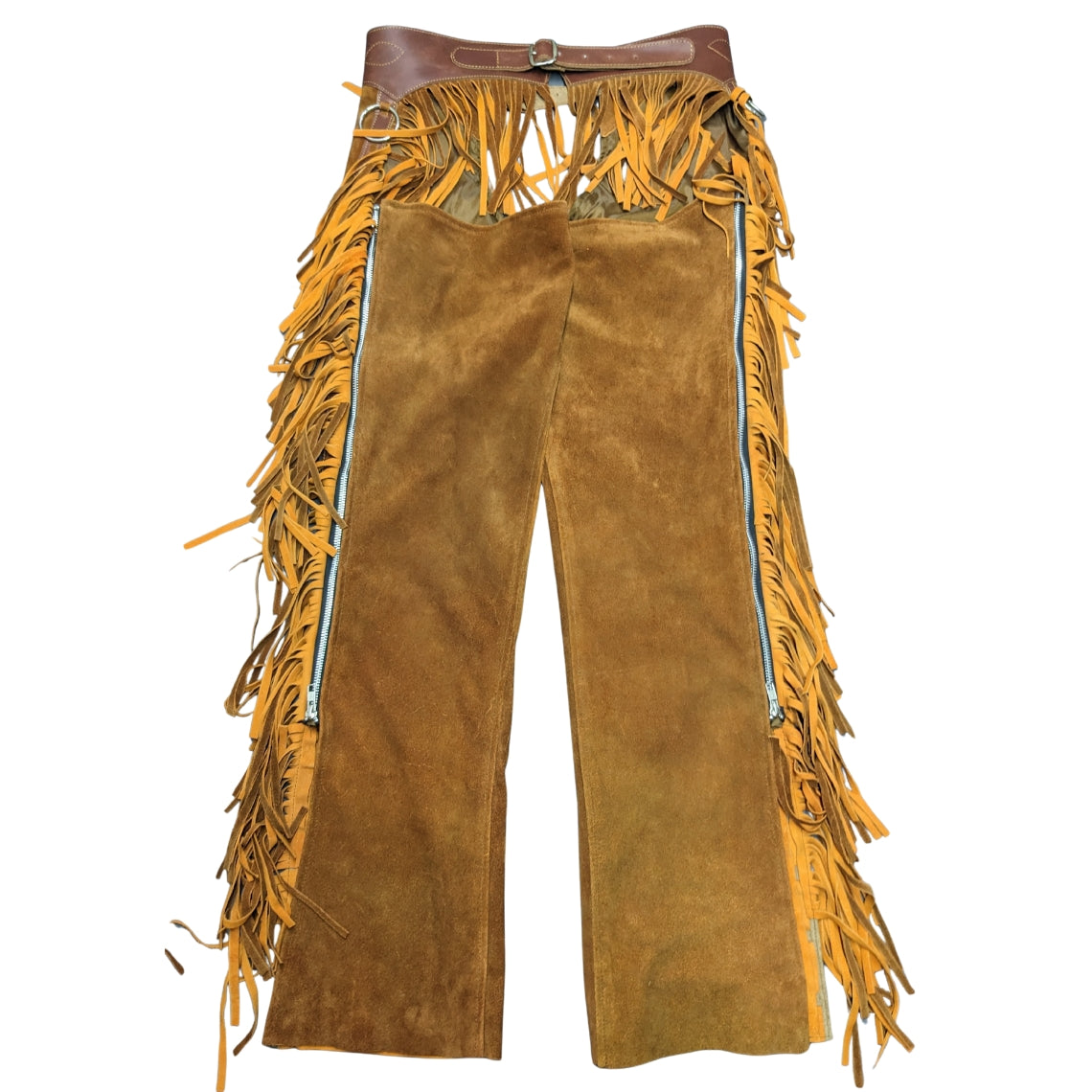 full length suede fringe chaps with side zipper cowboy gear