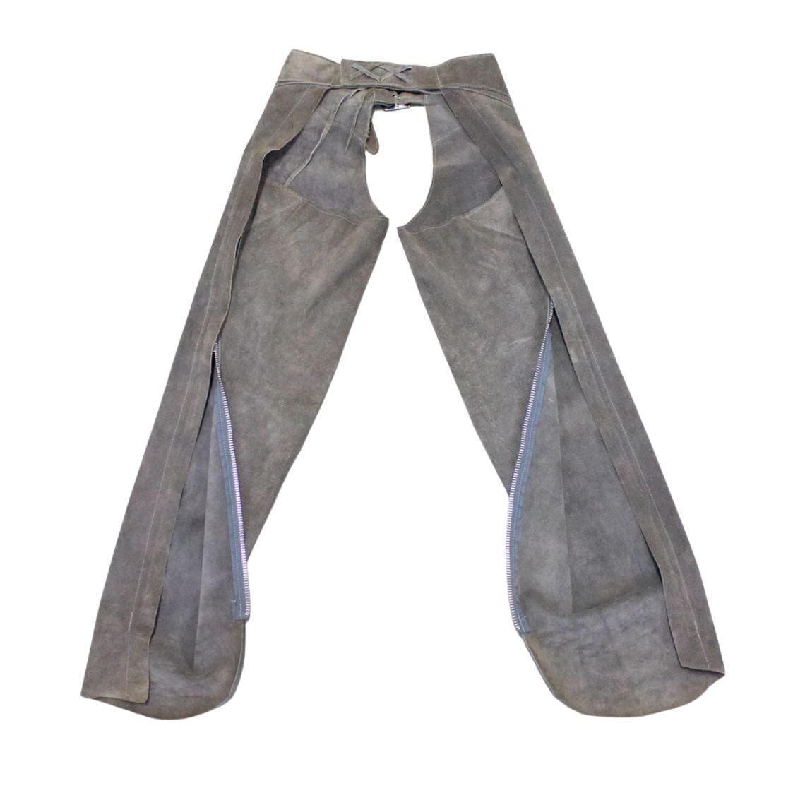 western leather chaps zipper side detail