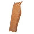 men tan leather chinks fringe western riding gear
