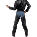 back view adjustable waist leather chaps men