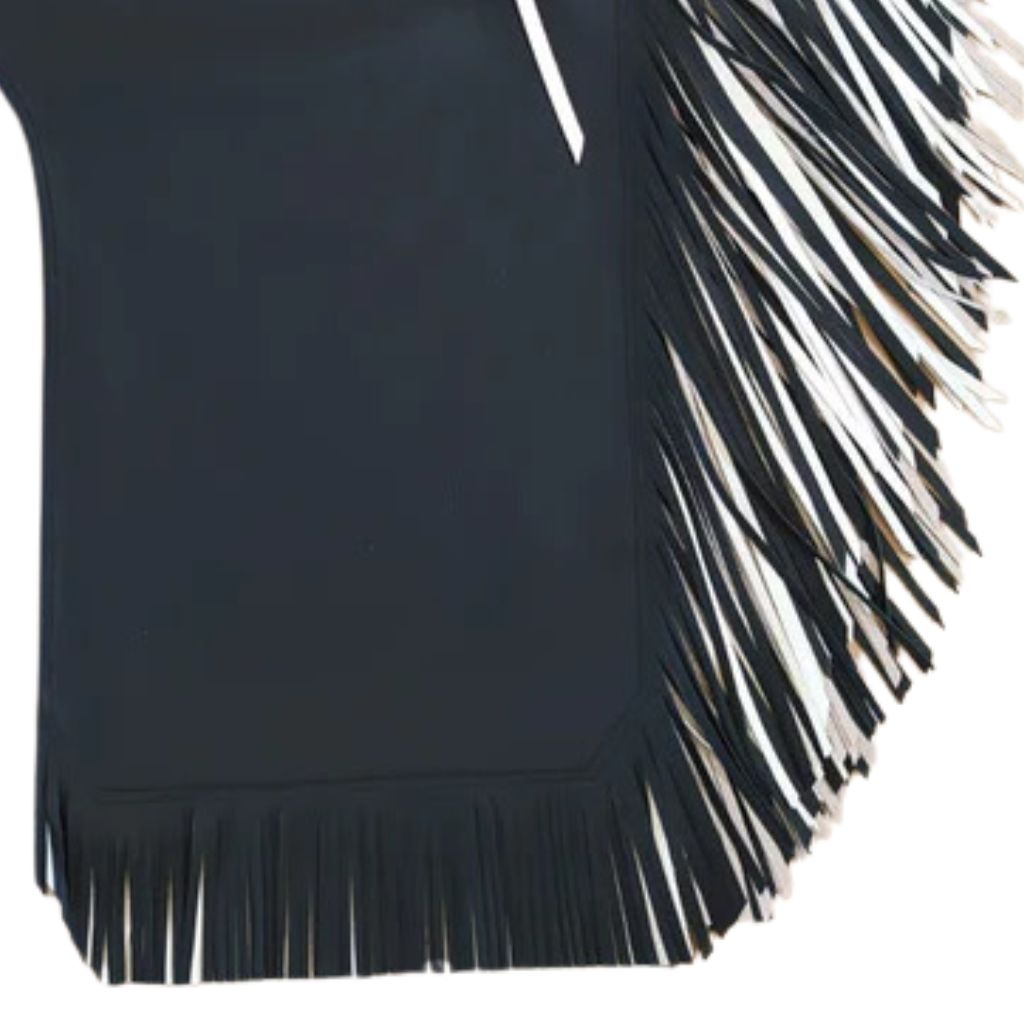 Full length mens western rodeo chaps with long fringe