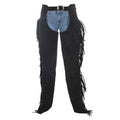 cowboy style black suede chaps full length