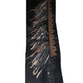 side view western chaps with long fringe and studs