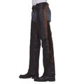 full length black western chaps cowboy style