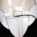 western chaps engraved buckle waist close-up