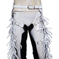 mens rodeo chaps back view strap design