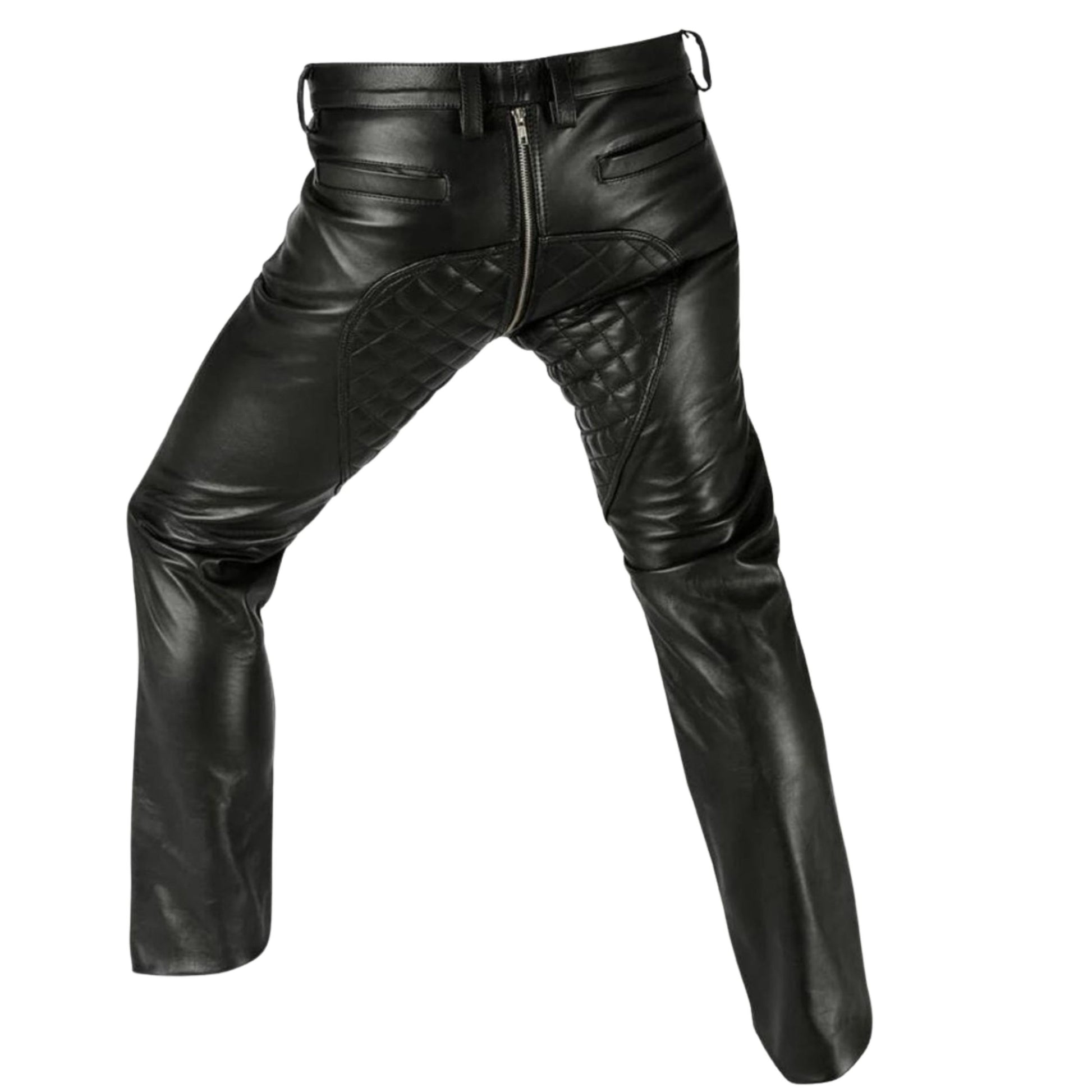 Dynamic view black leather chaps rodeo ready fit

