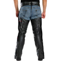 black leather chaps over jeans classic style