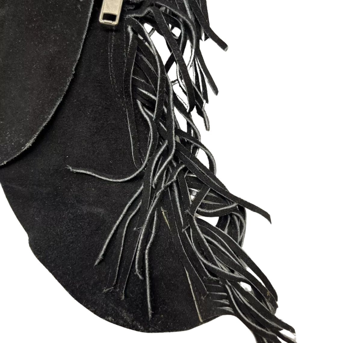 western leather chaps fringe close-up detail