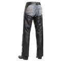 back view western leather chaps adjustable fit