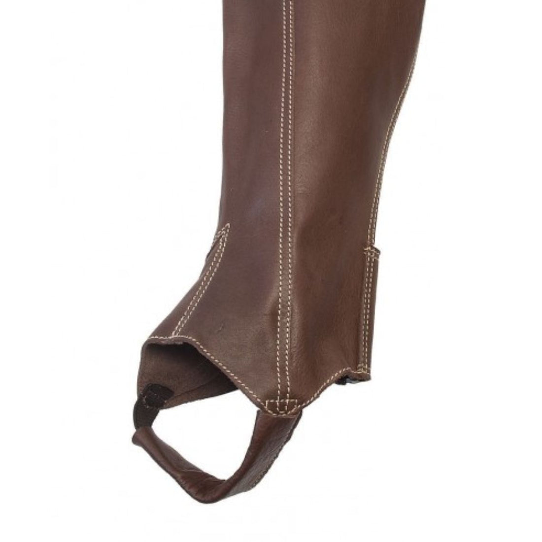 mens brown half leather chaps western riding durable fit front and back