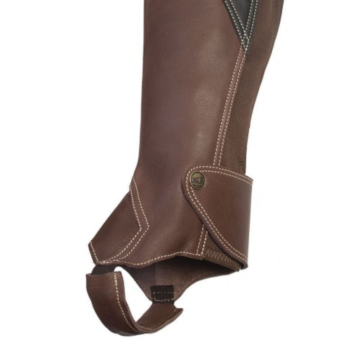 western mens half chaps leather reinforced inner panel riding gear