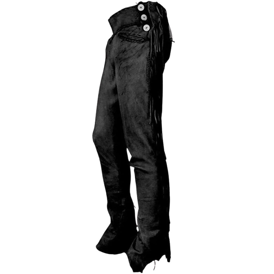 Black suede womens riding chaps pants front view