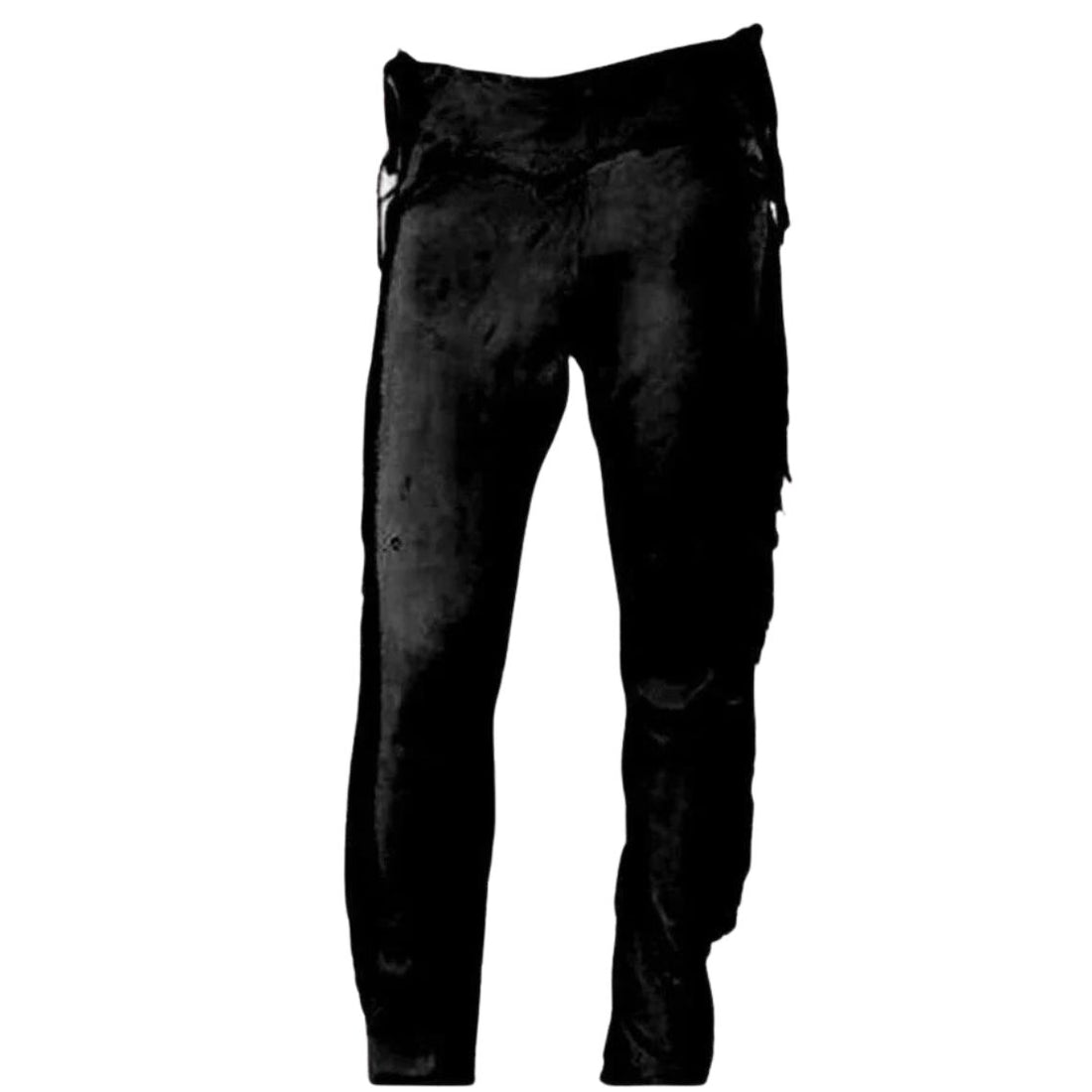 Black suede womens riding chaps pants front view